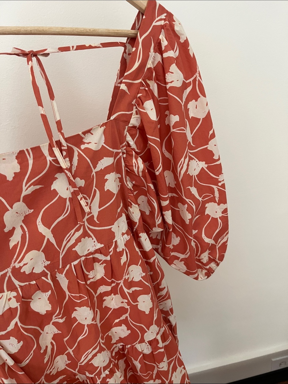Pink and Cream Floral Puff-Sleeve Mini Dress, A New Day Brand - Picture 3 of 5